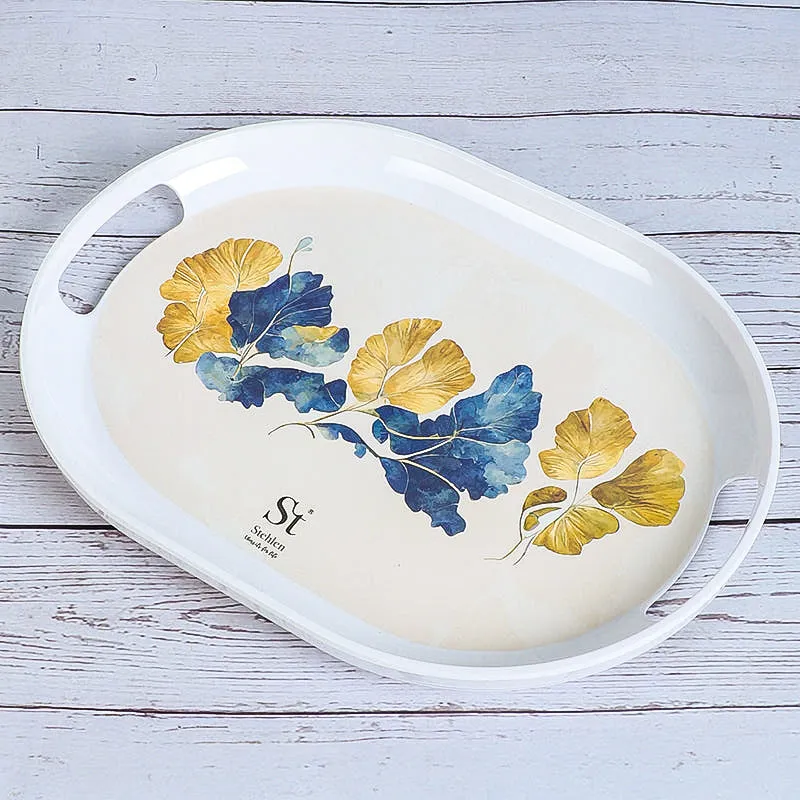 Leaf Of Gold Melamine Serving Tray media 3