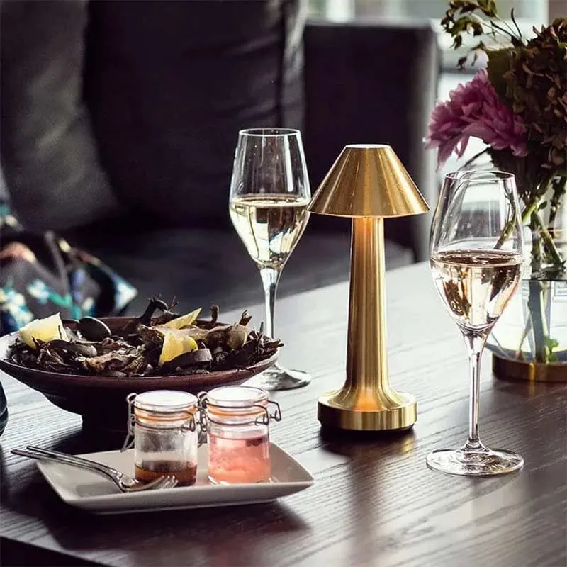 Cosmic Canopy LED Metal Table Lamp - Gold media 4