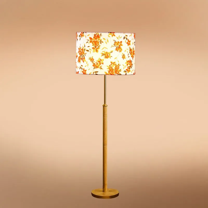 Vintage Arc Wooden Floor Lamp - Orange media 5