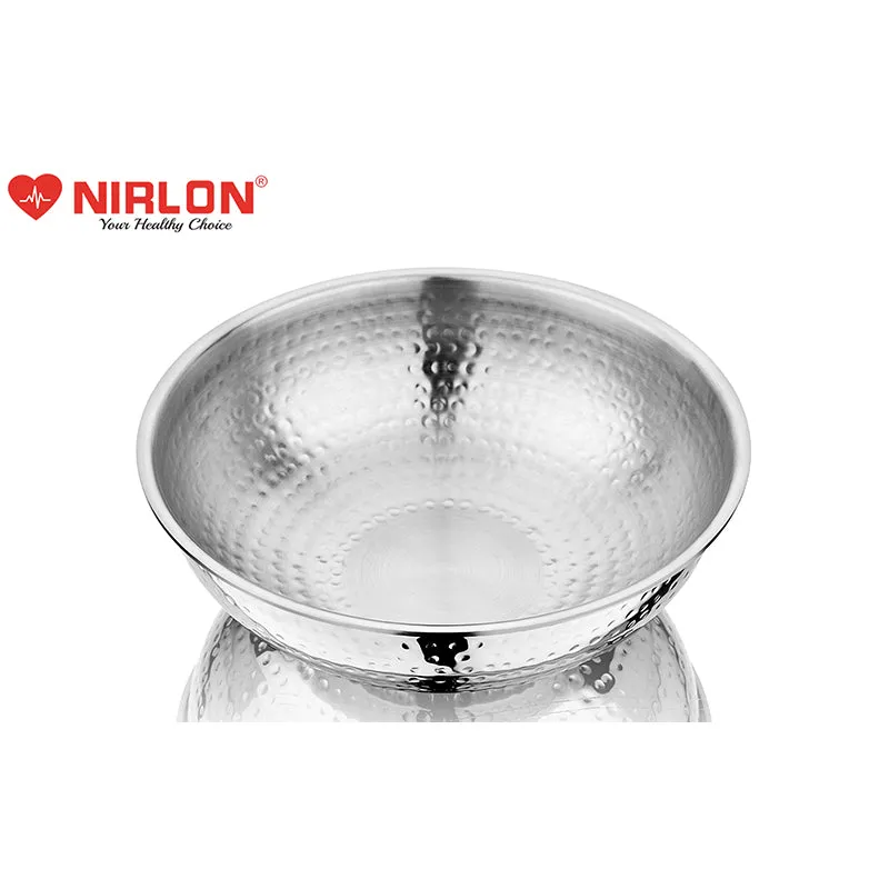 Nirlon Steel Hammered Kadhai With Lid - 2100 mL/9 Inches media 5