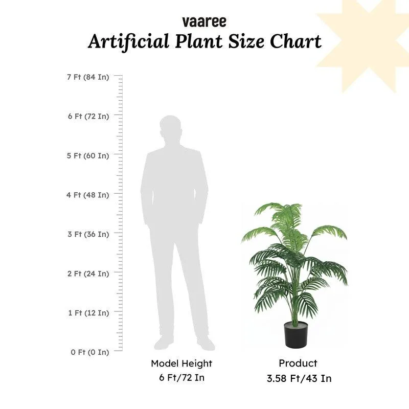 Faux Tropic Areca Palm With Black Plastic Pot - 3.61 ft media 7