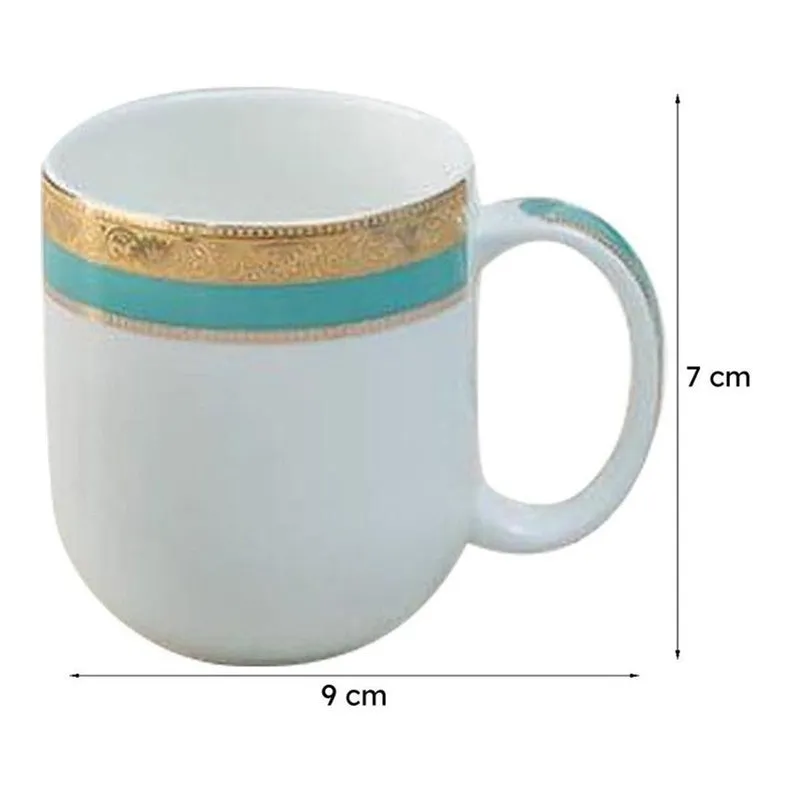 Rigva Porcelain Tea Cup (260 mL Each/Gold) - Set of Six media 8