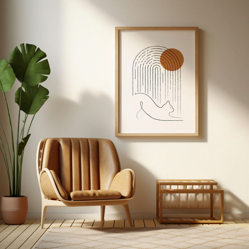 Pounce Archival Canvas Wall Art - Natural Brown Frame