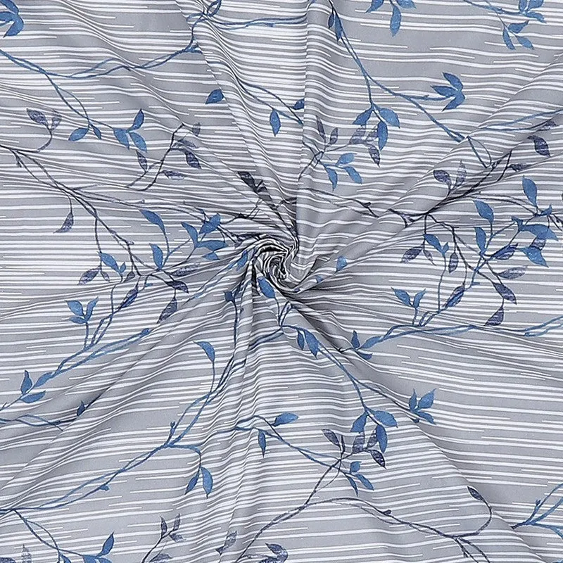Monte Carlo Flora Form Cotton Bedsheet (White,Blue) - 104 TC media 10