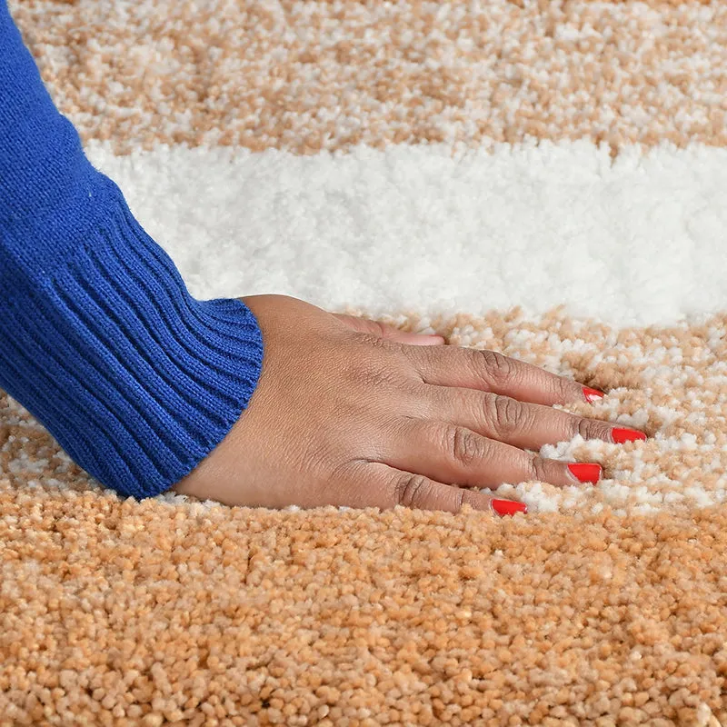 Elvira Anti Skid Striped Bath Mat - Orange media 3
