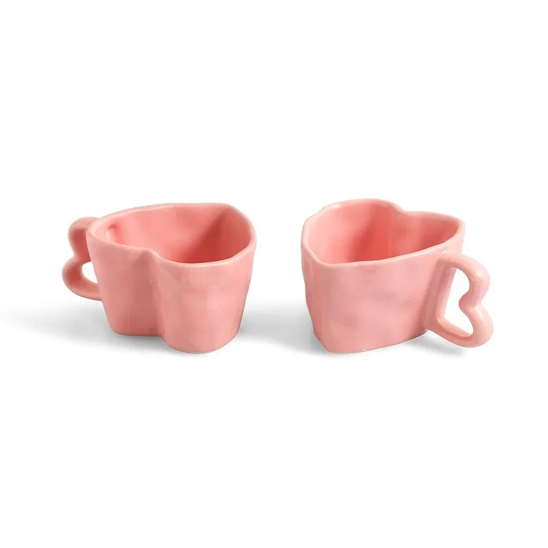 Heart Ceramic Coffee Mug (250 mL Each) - Set Of Two media 3