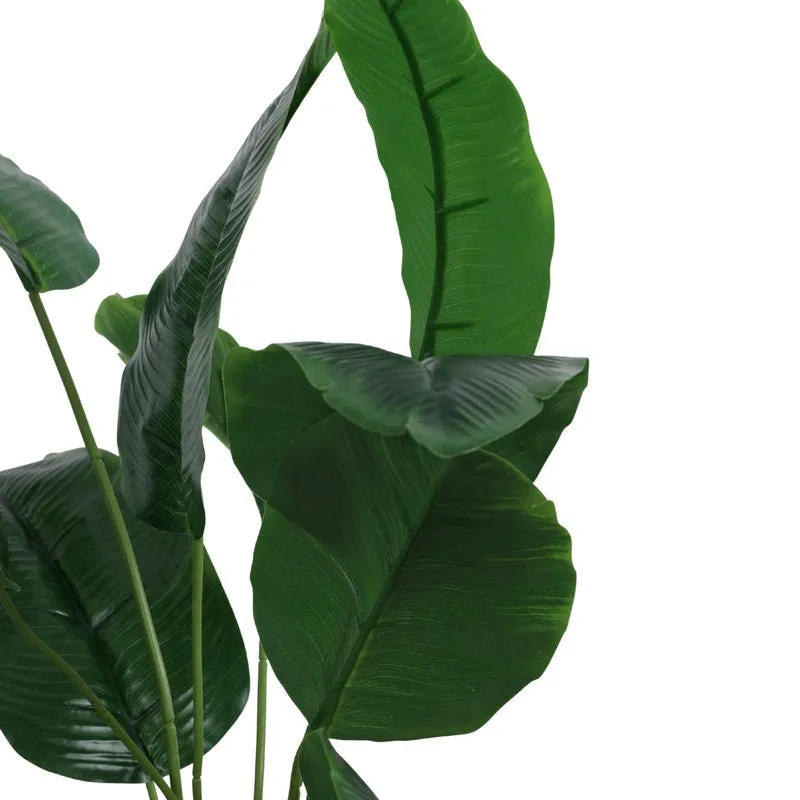 Artificial Banana Plant With Black Plastic Pot - 2 ft media 7