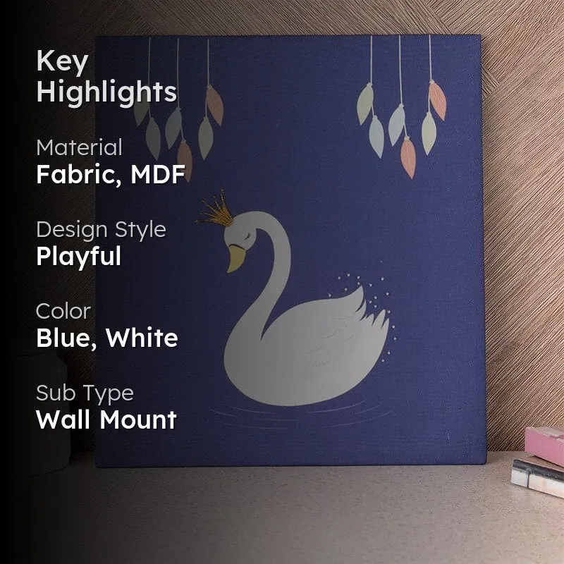 Queen Swan MDF & Fabric Wall Accent media 2