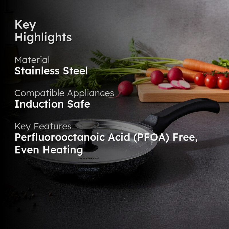 EvenHeat Non-Stick Paniyaram Pan With Lid media 2