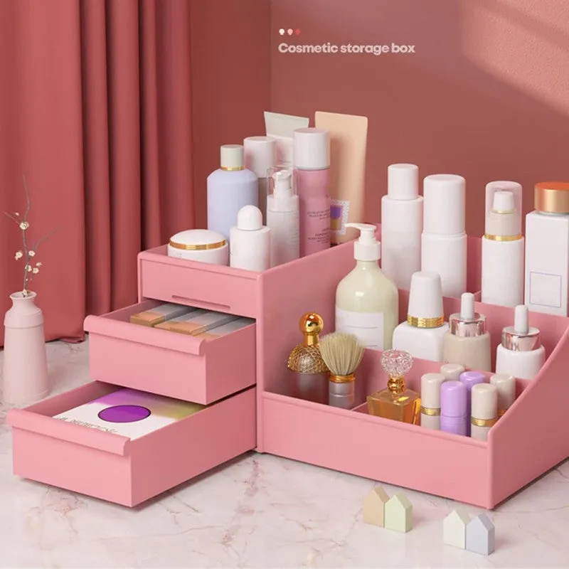 Clutter Free Plastic Desk Organizer - Pink media 1