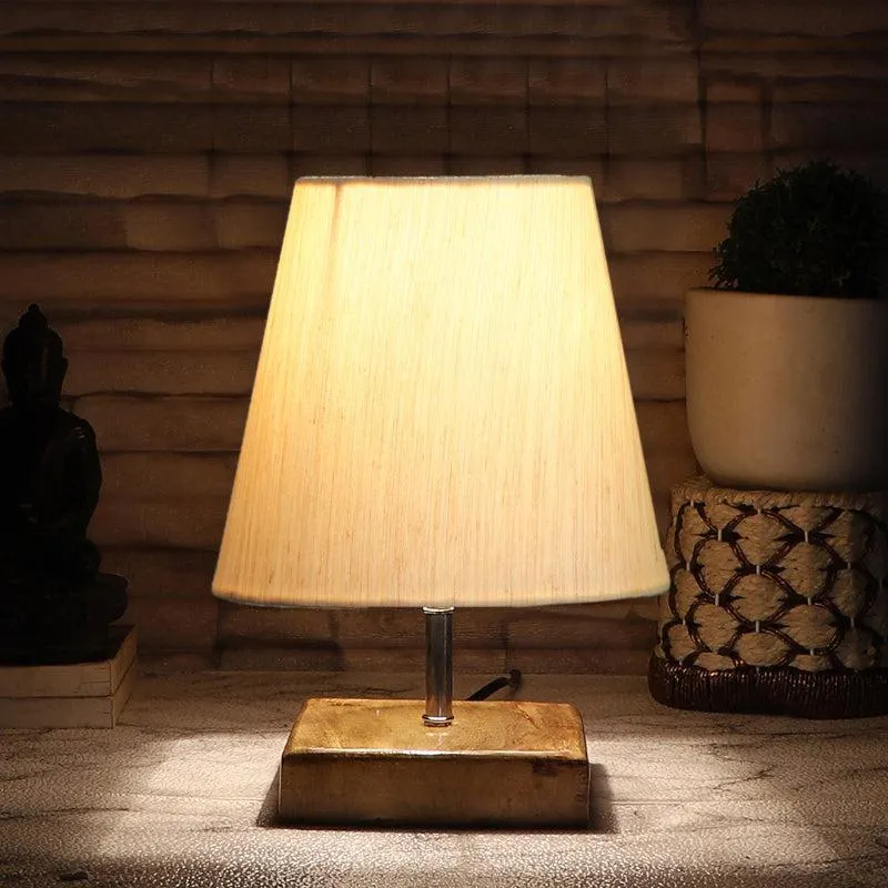 Tryda Fabric Table Lamp - White,Brown media 1