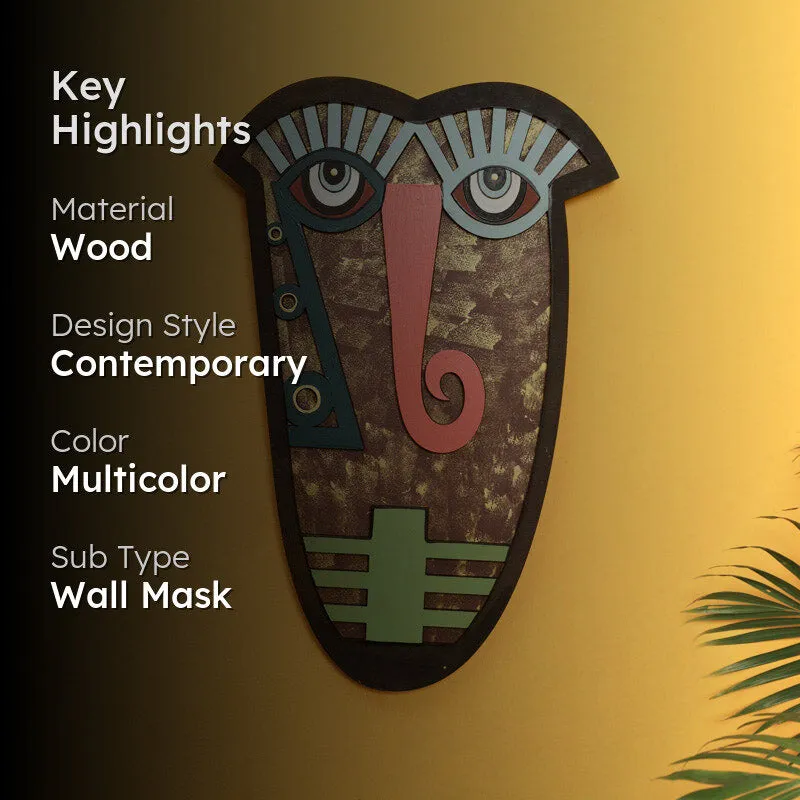 Indraneel Mask Wooden Wall Accent media 2