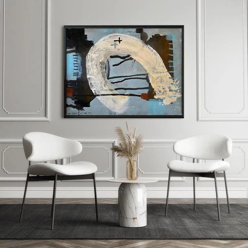 Fresh Start Abstract Canvas Painting - Blue - Black Frame media 5