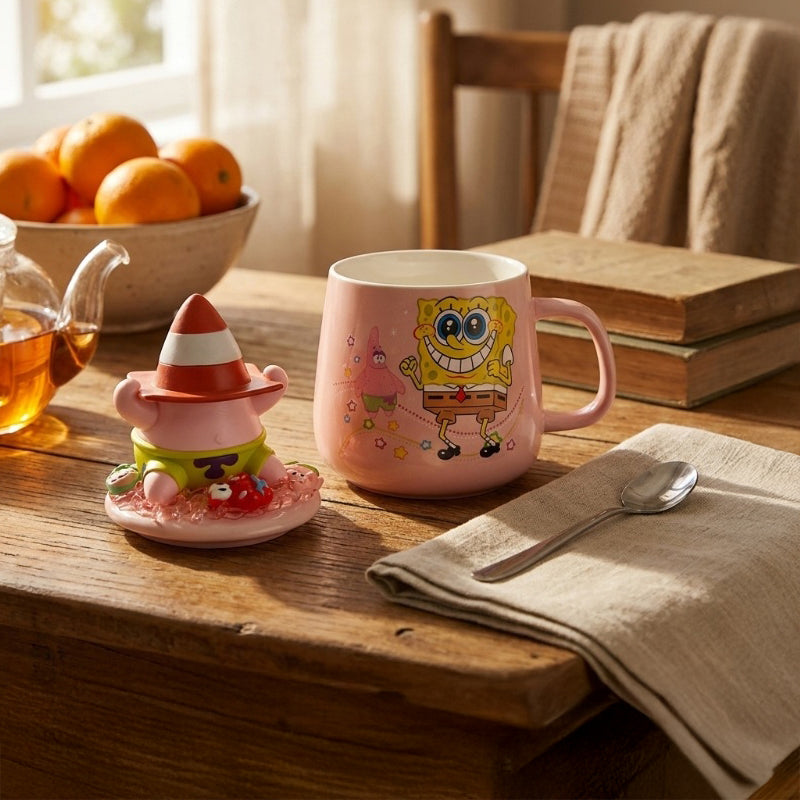 Jellyfish Joy Ceramic Coffee Mug With Lid (350 mL) - 350 mL