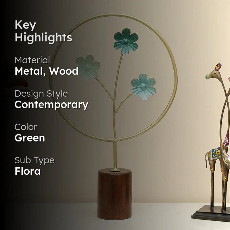 Floral Alchemy Metal & Wood Showpiece media 2
