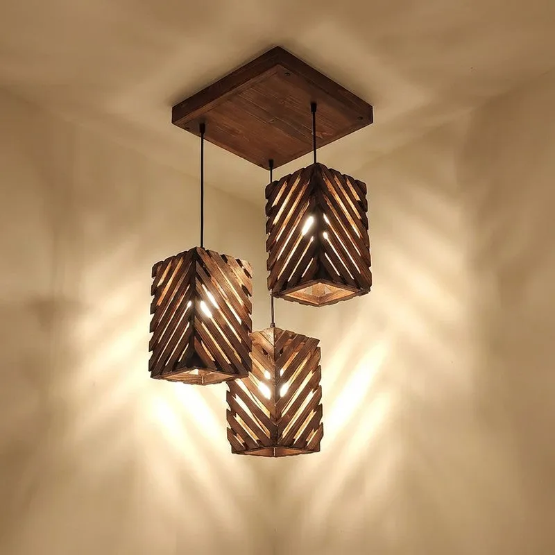 EdgeLine Wooden Ceiling Lamp - Brown media 4