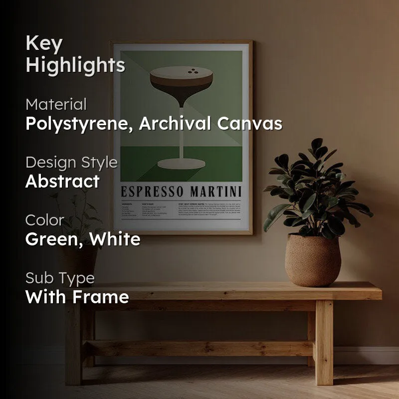 Java Martini Framed Canvas Archival Canvas Wall Painting - Natural Brown Frame media 2