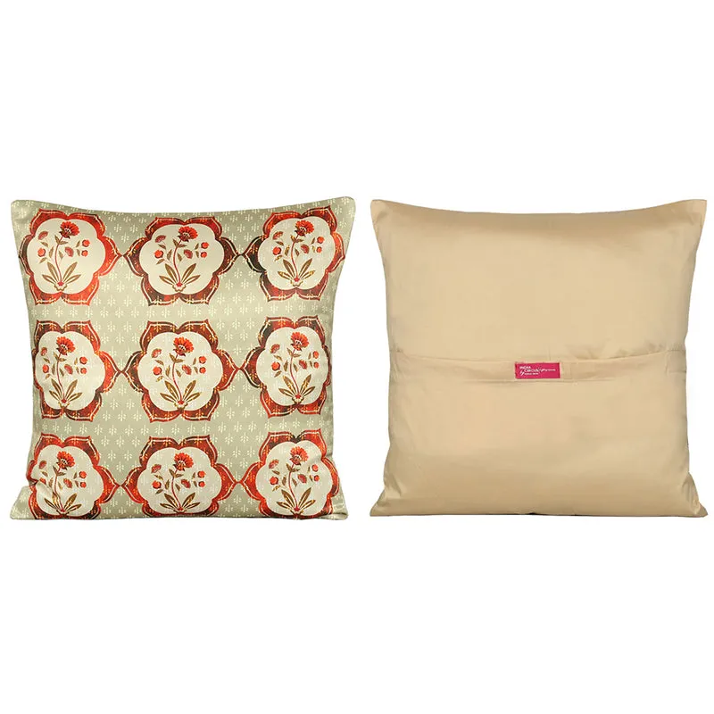 India Circus Ancient Gajaraja Printed Satin Cushion Cover - Set Of Five media 5