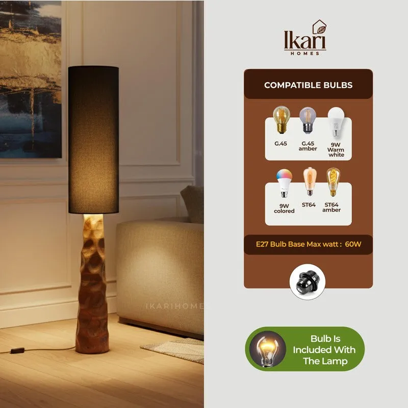 Tall Black Mango Wood Floor Lamp media 9