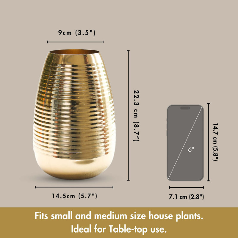 Hama Ribbed Metal Vase media 5