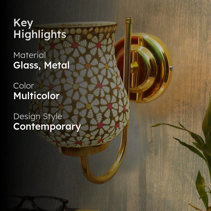 Galora Daisy Goblet Glass & Metal Wall Lamp media 2