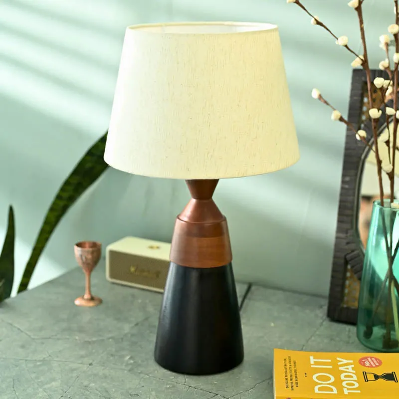 Ormo Wooden Table Lamp - White,Brown,Black media 3
