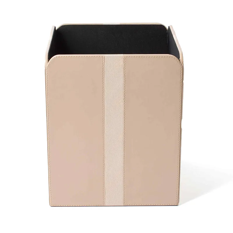 Veltrix Faux Leather Dust Bin - Beige media 5