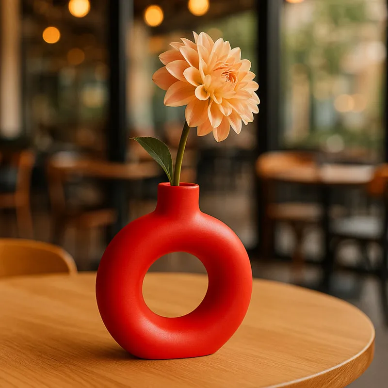 Melo Ceramic Vase - Red media 5