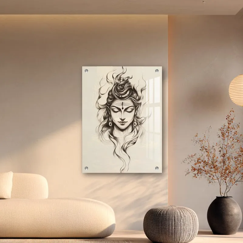 Lord Shiva Eternal Calm Acrylic Wall Art media 5