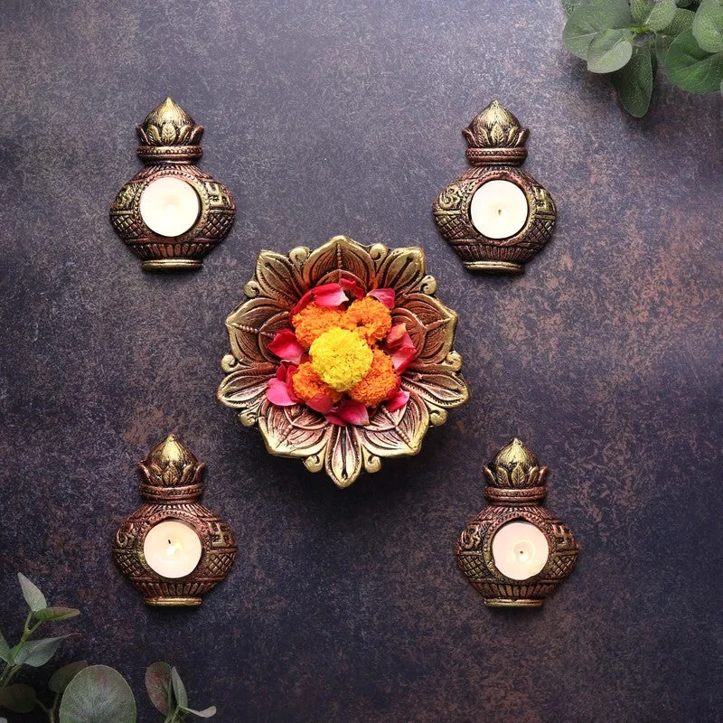 Kalash Tea Light Holder - Set Of Four media 1