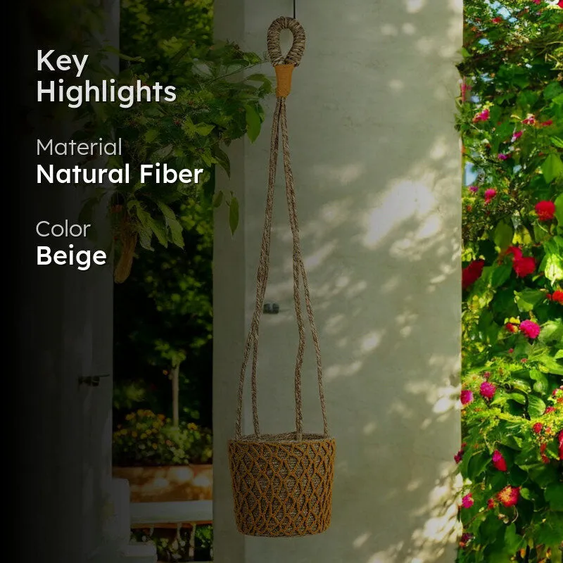 Tantaa Sea Grass Hanging Planter - Beige media 2