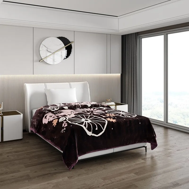 Monte Carlo Midnight Bloom Blanket (Brown)- 850 GSM media 1