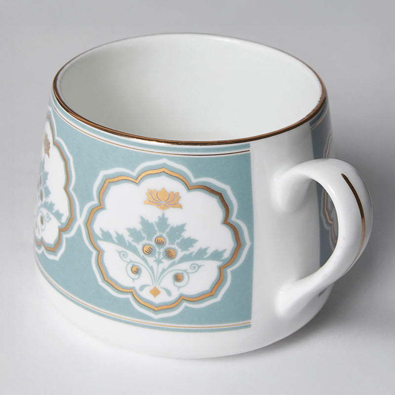 India Circus Pearl Mist Bone Chine Cup And Saucer Set (180 mL Each) - Set of Four media 6