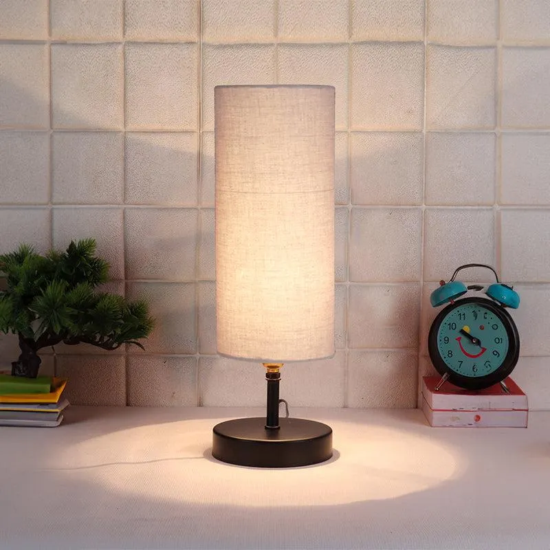 Hisha Metal Wooden Table Lamp - Grey,Black media 1
