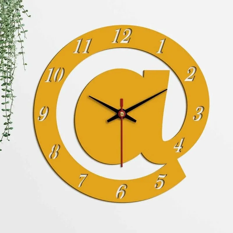 Symbolic Arroba Wooden Wall Clock media 5