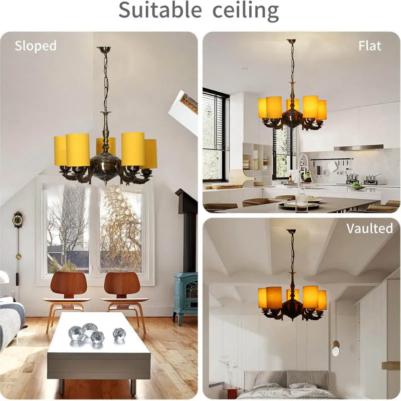 Ocher Cylindrical Golden Antique Ceiling Lamp media 5