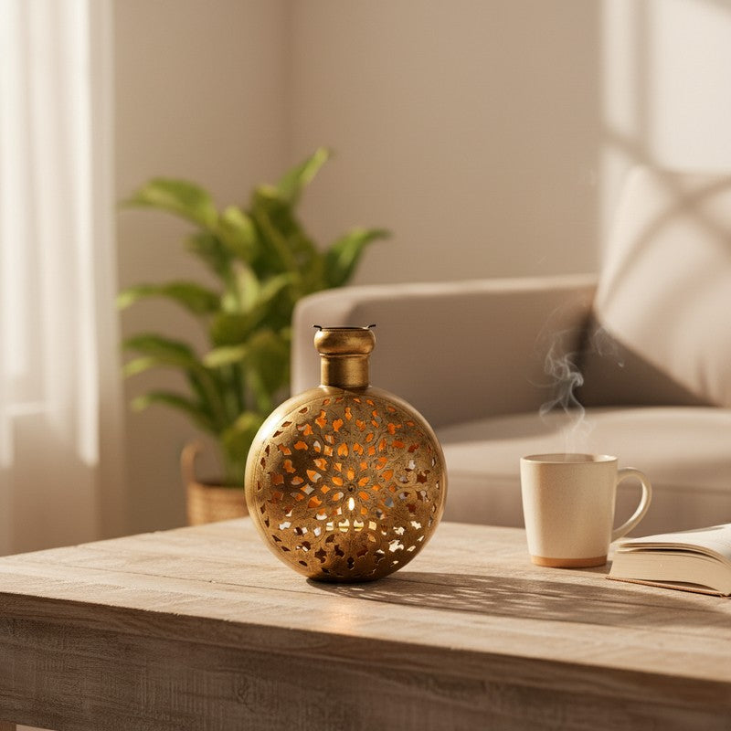 Golden Ember Tea Light Candle Holder