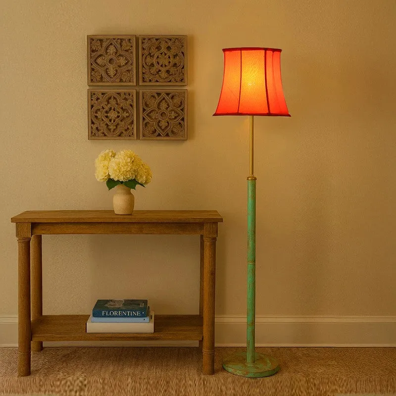 Misty Morning Wooden Floor Lamp - Orange media 1