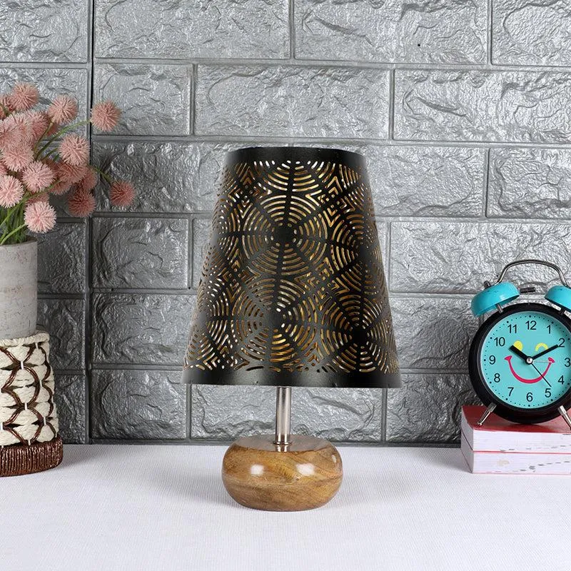 Astrova Etched Metal Table Lamp - Black,Brown media 3
