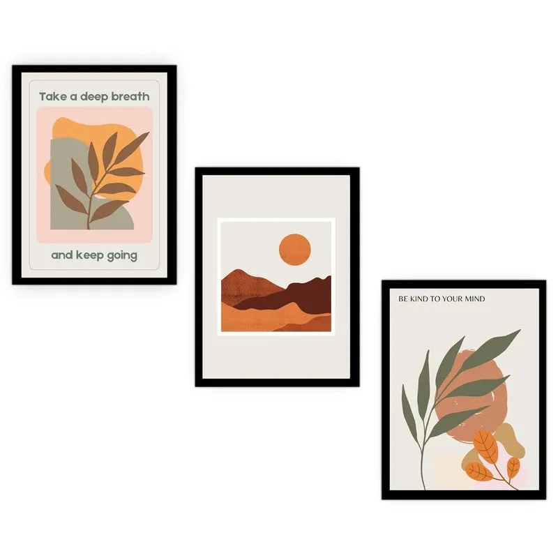 Desert Muse Paper Wall Painting With Frame - Black media 5