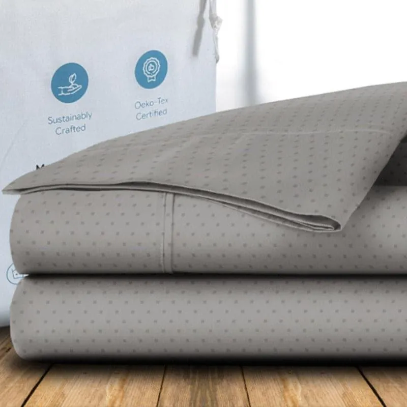 Numa Swiss Dot Cotton Bedsheet (Grey) - 500 TC media 4