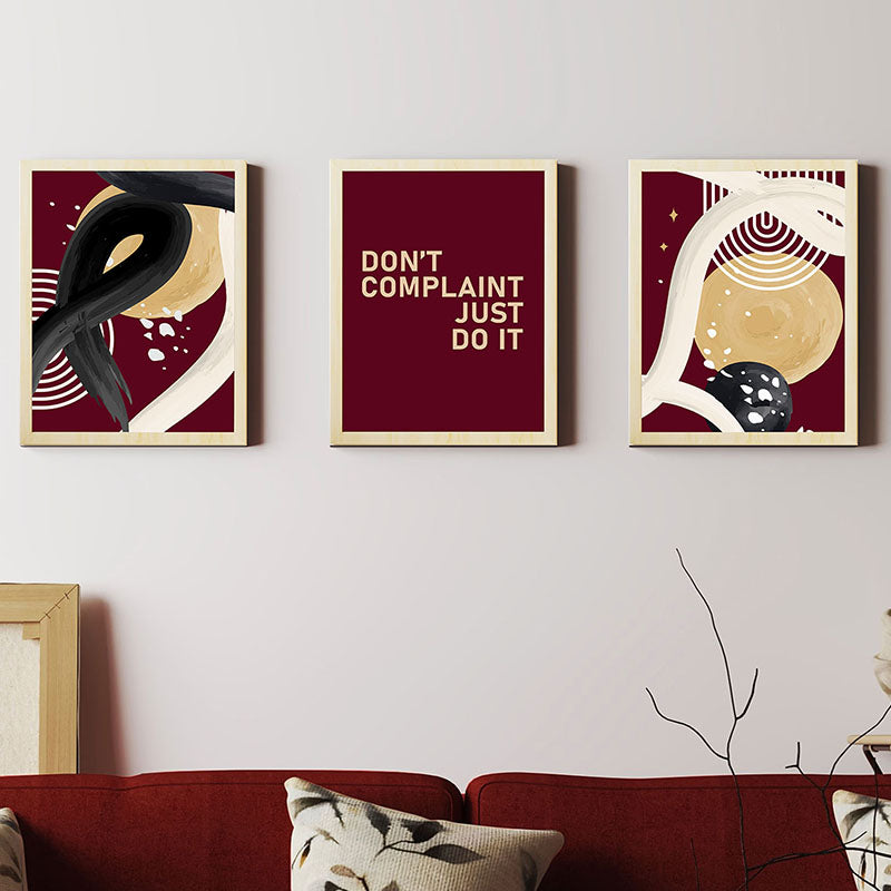 Dont Complain Just Do It Abtract Wall Art - Set Of Three