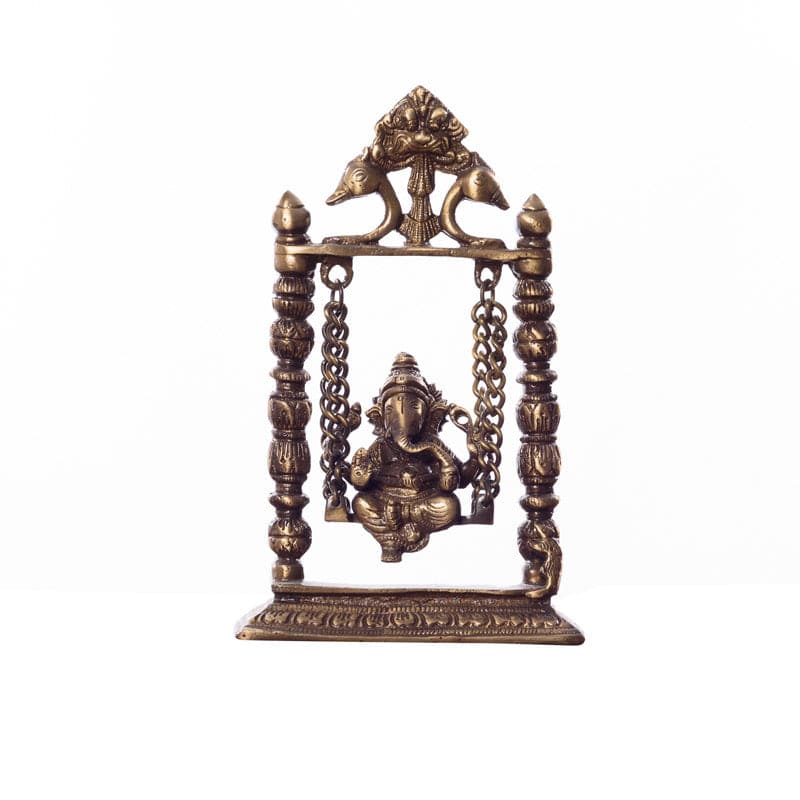 Playful Ganesha On Swing Showpiece media 3