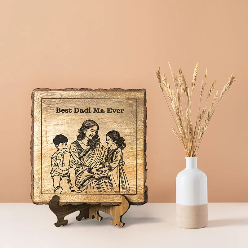 Best Dadi Ma Ever Wood Showpiece - Square media 1