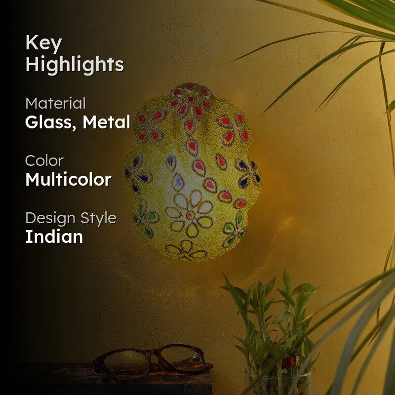 Vighnaharta Glow Glass Wall Lamp - Multicolor media 2