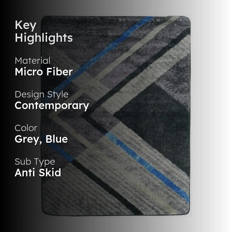 Orylen Abstract Micro Fiber Area Rug - Grey,Blue media 2