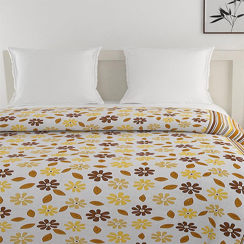 Swayam Smera Floral Cotton Comforter (Brown & Yellow) - 150 GSM media 4