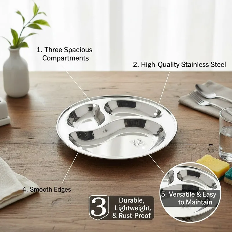 Servia Stainless Steel Dinner Plate - Set Of Six media 5