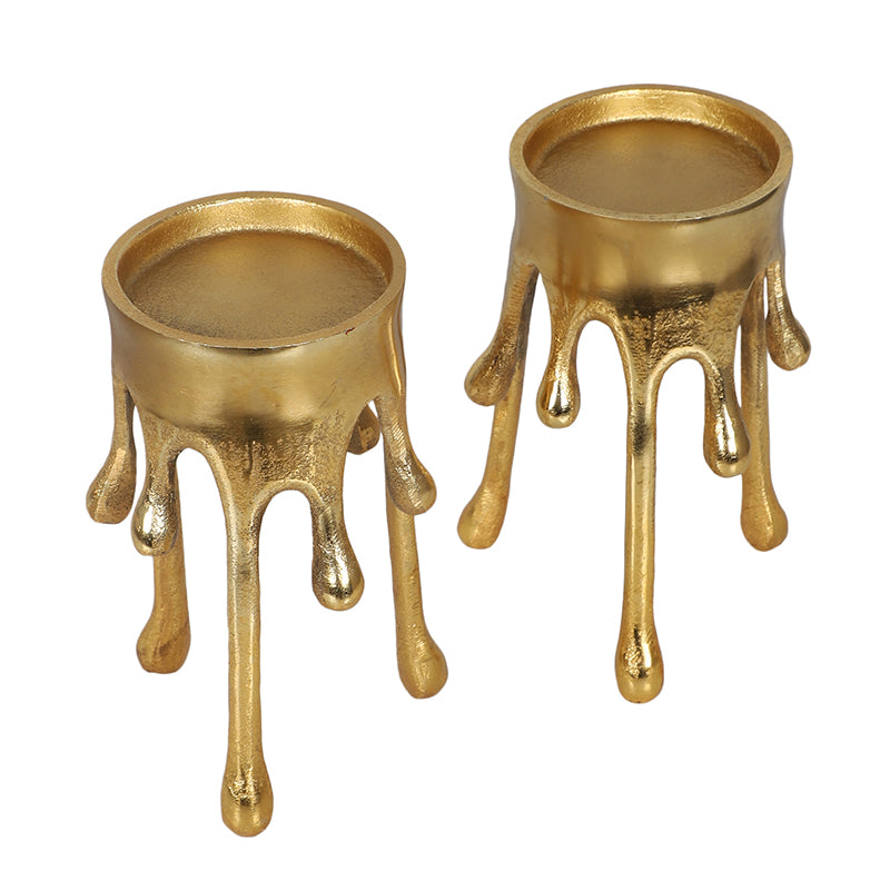 Gold Drip Candle Holder - Set Of Two media 5