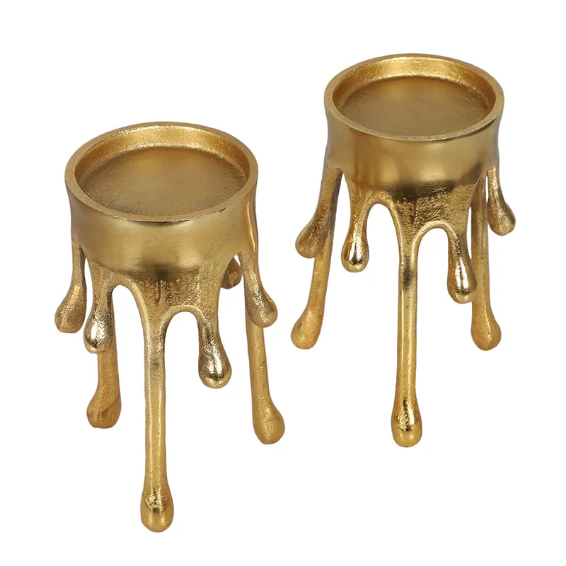 Gold Drip Candle Holder - Set Of Two media 5